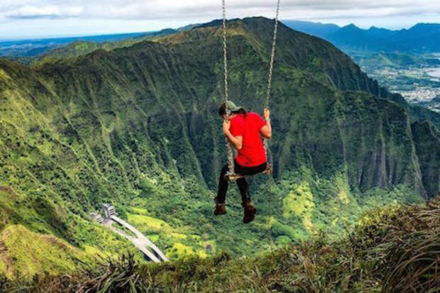 11. Качели на вершине острова Оаху, Гавайи  сила, фотография