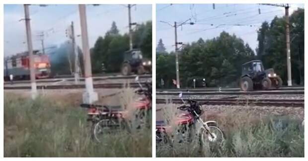 В Нижегородской области трактором оттаскивали горящий локомотив от цистерн с топливом