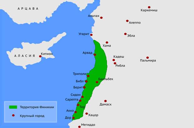 Карта государства финикийцев / Источник: wikipedia.org