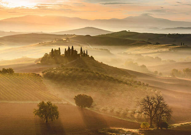 3. Солнечный рассвет, Тоскана, Италия national geographic, вокруг света, природа, фотография