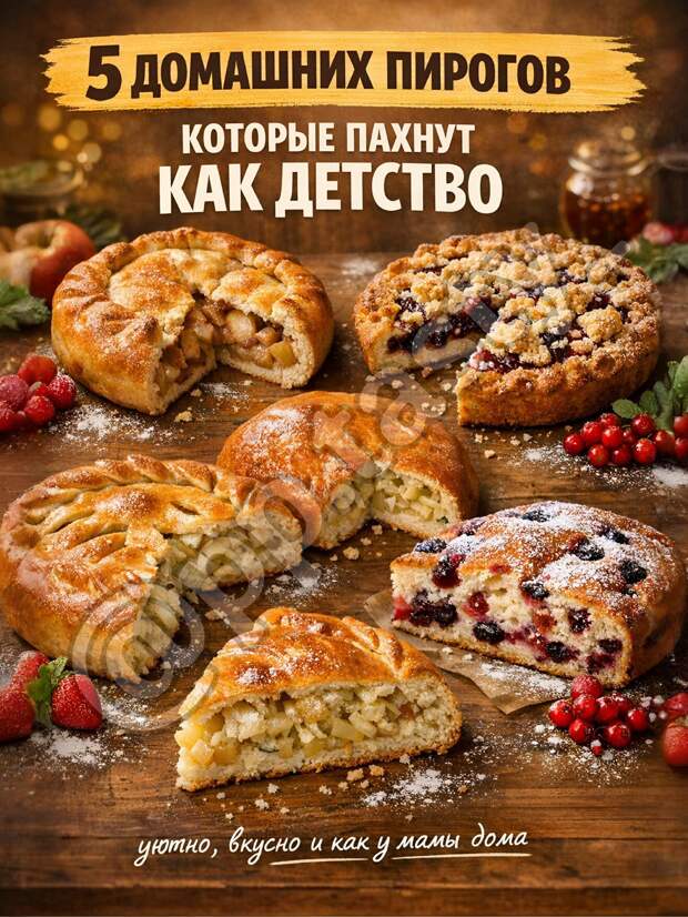 Кулинария>5 домашних пирогов!