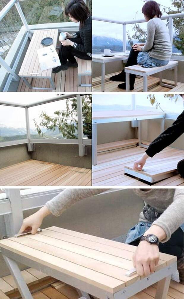 Идеи для балкона   -  Складные столики1