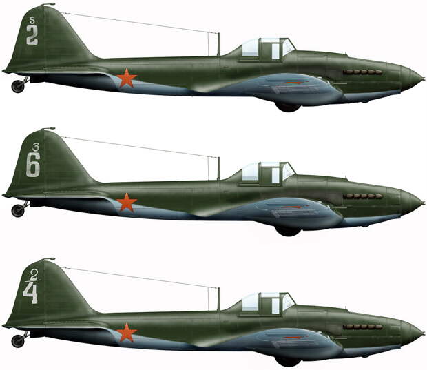 Самолёты Ил-2 4-го ШАП, реконструкция по фото (художник Игорь Злобин) - Тяжелый дебют «летающего танка» | Военно-исторический портал Warspot.ru