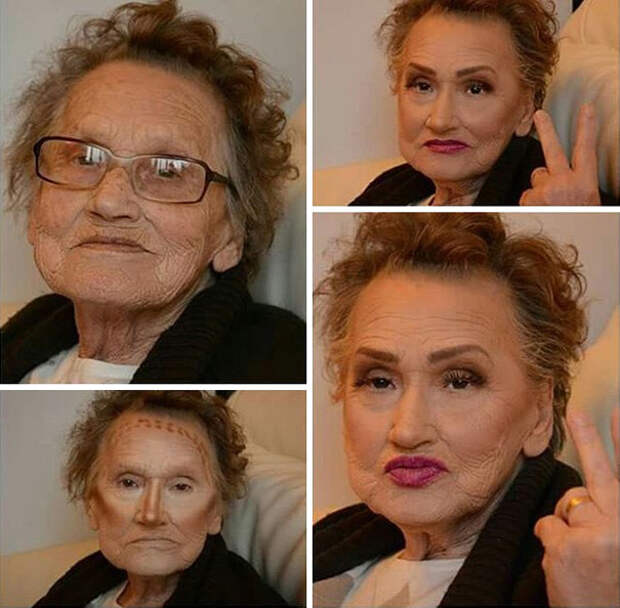 Ливии уже 80 и она живет в доме престарелых. Общение в интернете для нее много значит бабушка, визаж, внучка, возраст не помеха, макияж