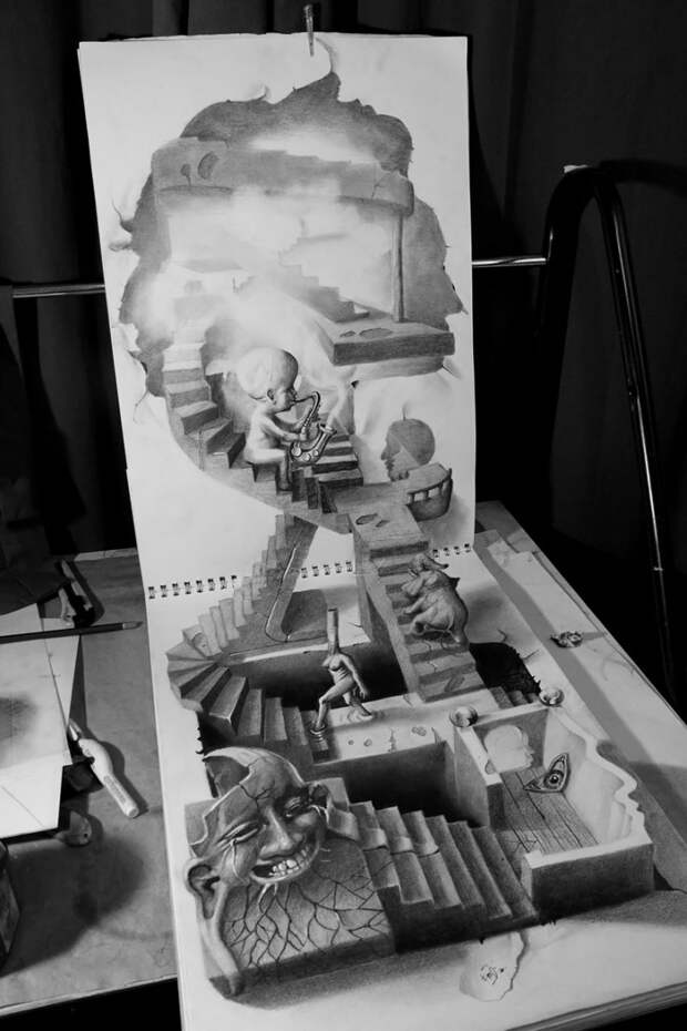 Лучшие карандашные 3D рисунки - 32 шедевра