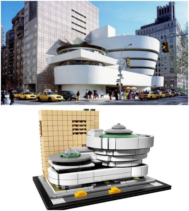 Из кубиков конструктора можно собрать всемирно известный шедевр Фрэнка Ллойда Райта (Guggenheim Museum).