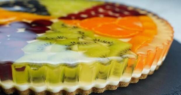 Идеальный летний десерт: тарт с медовым желе и фруктами