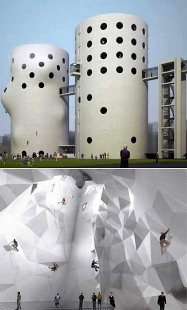 Silo Climbing Wall, скалодром в бункерах для очистки воды