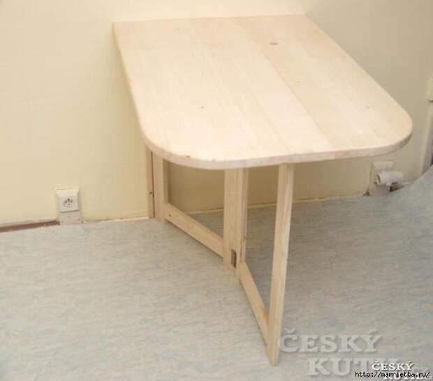 Складной столик своими руками для маленькой кухни (4) (700x616, 156Kb)