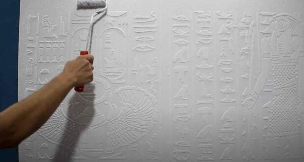 Декоративная отделка стен в стиле древнеегипетских иероглифов