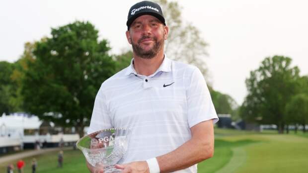 Michael Block poses for a photo at the PGA Championship.