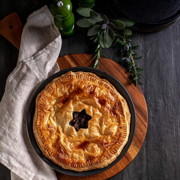 Чечевичный пирог с грибной начинкой. \ Фото: quitegoodfood.co.nz.