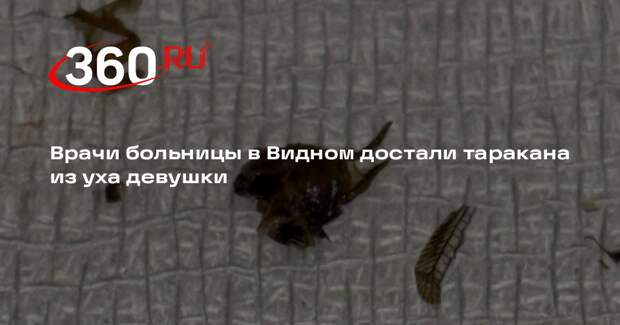 Врачи больницы в Видном достали таракана из уха девушки