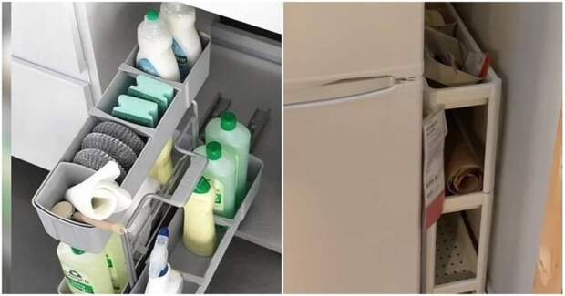 5 идей существенной экономии места для зон хранения около холодильника и раковины