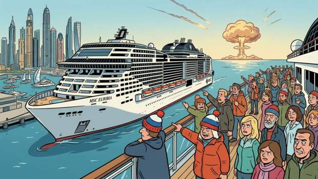 SHOT: российские туристы застряли на лайнере в Дубае из-за обстрелов