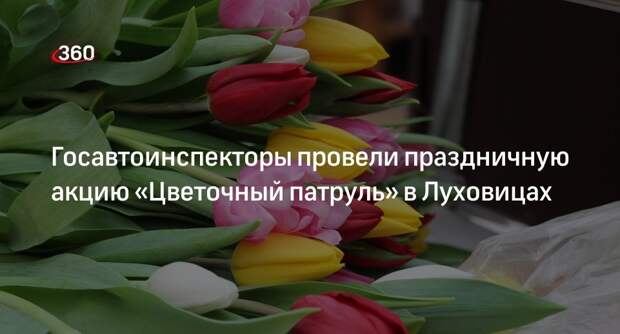 Госавтоинспекторы провели праздничную акцию «Цветочный патруль» в Луховицах