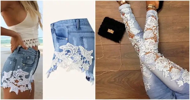Купить женские джинсы кружевные в интернет-магазине Lookbuck