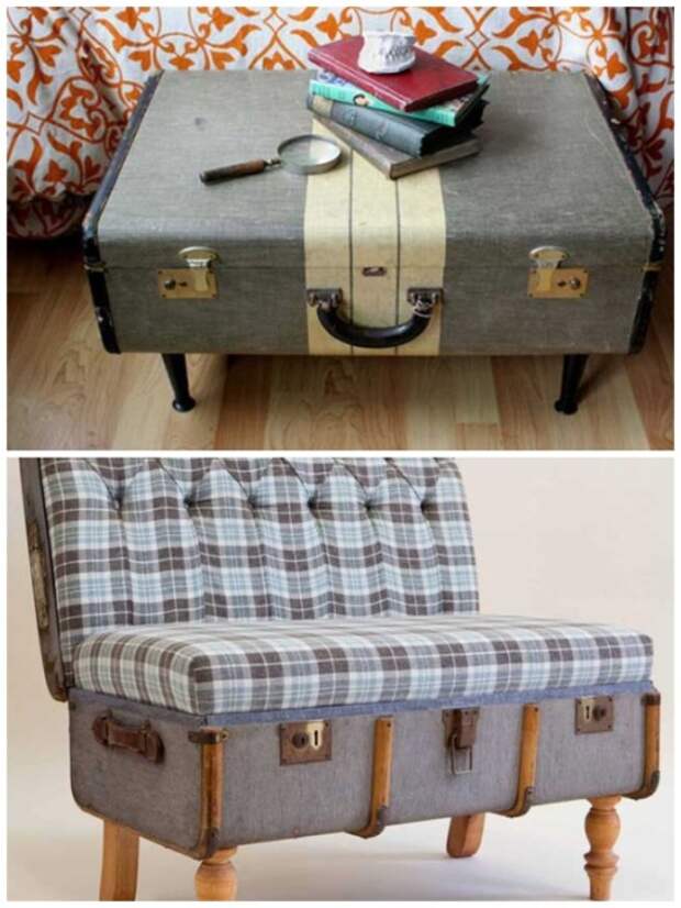 Мебель можно соорудить даже со старого чемодана. | Фото: sovet-podarok.ru.