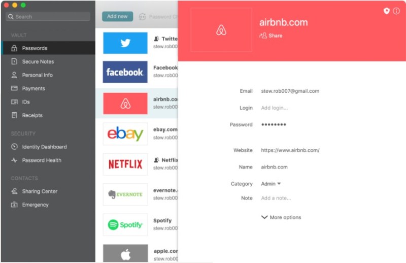 Dashlane Dashboard
