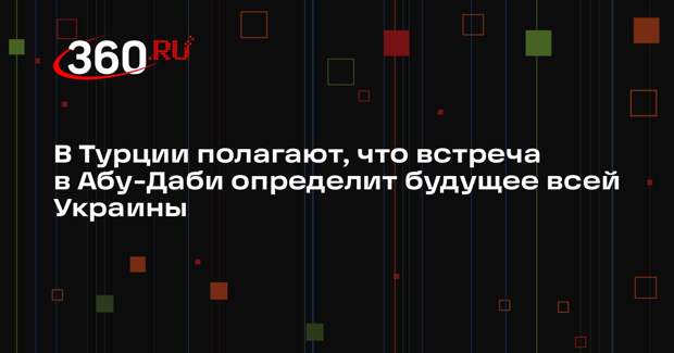 В Турции полагают, что встреча в Абу-Даби определит будущее всей Украины