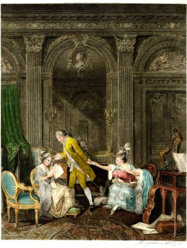 Le billet doux (The love letter) engraving After Nicolas Lavreince