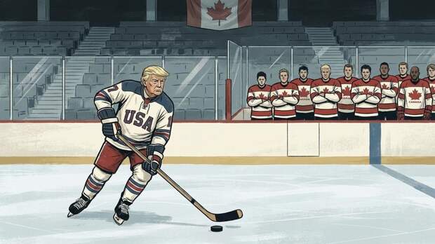 Трамп опубликовал ИИ-видео, в котором играет в хоккей со сборной Канады