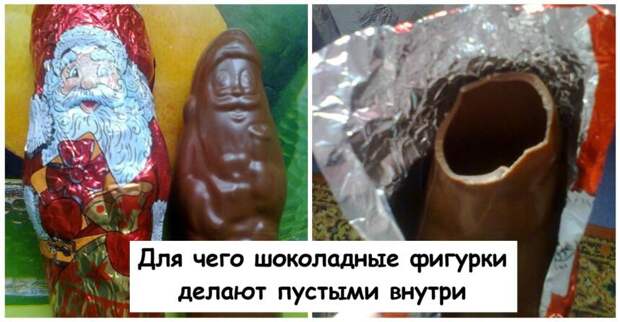 Для чего шоколадные фигурки делают пустыми внутри