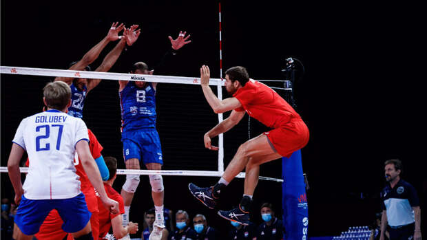 Российские волейболисты обыграли Сербию в матче Лиги наций