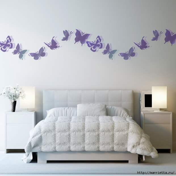 Порхающие бабочки в интерьере. Трафареты для стен и потолка (16) (570x570, 124Kb)