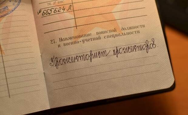 Подборка очень точных записей в военных билетах