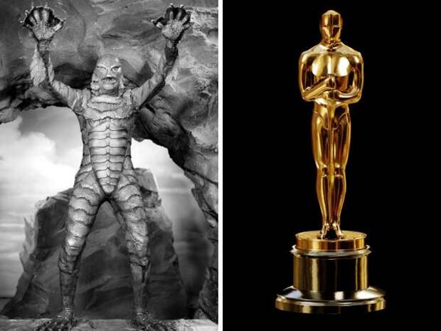 Дизайн существа из фильма «Тварь из Чёрной Лагуны» был вдохновлён оскаровской статуэткой