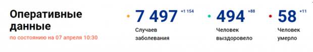 Число заразившихся коронавирусом в России за сутки возросло на 1154