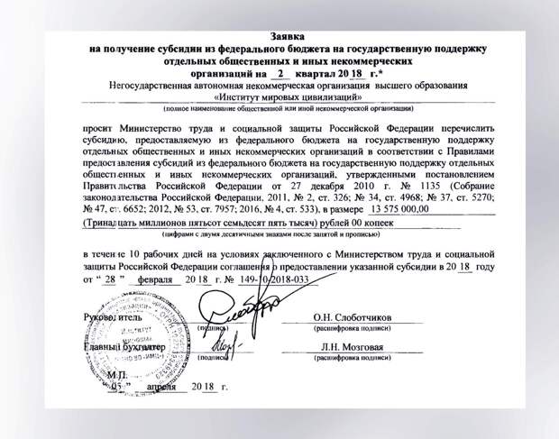 Бюджетные субсидии и госзаказы для института Жириновского