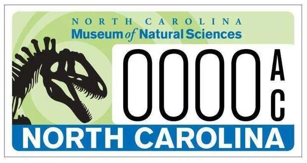 В США выпустили номерной знак с динозавром
