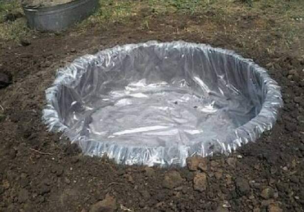 Уплотняем зазор межу покрышкой и краем ямы. Уплотняем зазор межу покрышкой и краем ямы.