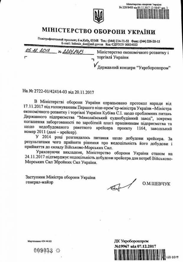 Не осилили: В Киеве отказались от построенного на 95% ракетного крейсера «Украина» | Продолжение проекта «Русская Весна»