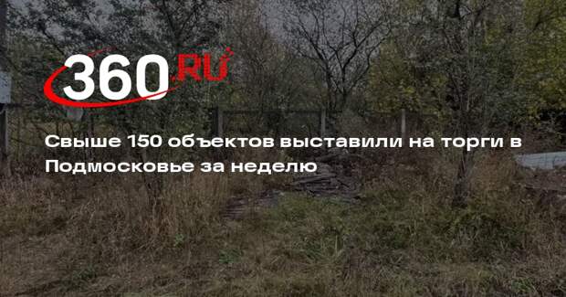 Свыше 150 объектов выставили на торги в Подмосковье за неделю