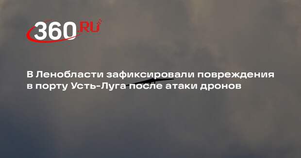 В Ленобласти зафиксировали повреждения в порту Усть-Луга после атаки дронов