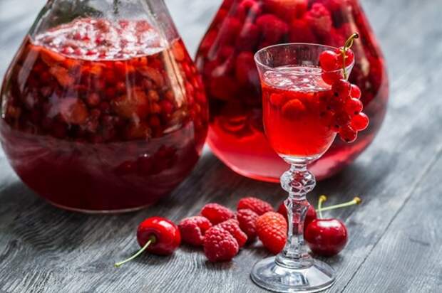 Liqueur made of wild berries and alcohol