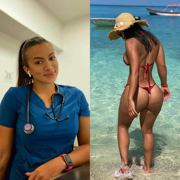 Красивые девушки в униформе и без неё