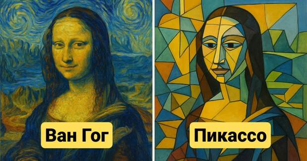 Как бы выглядела «Мона Лиза» Леонардо да Винчи, будь она картиной других знаменитых художников