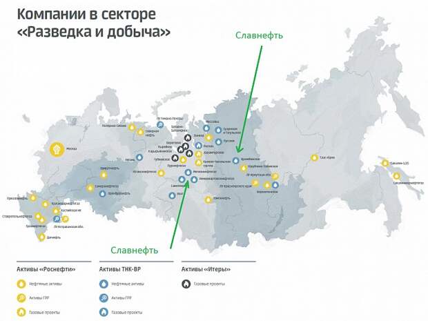 Карта месторождений роснефти