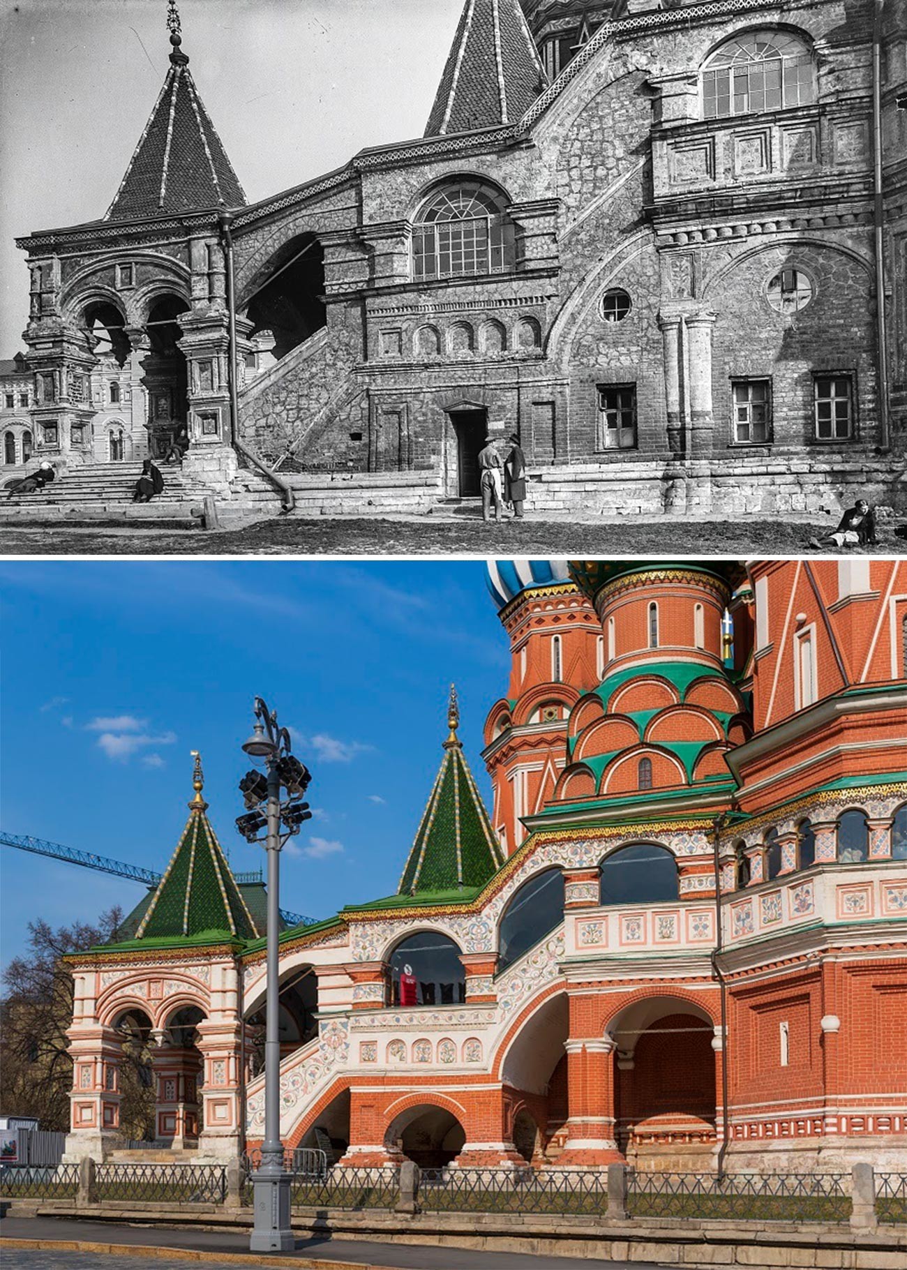 До и после: Храм Василия Блаженного 100 лет назад и сейчас