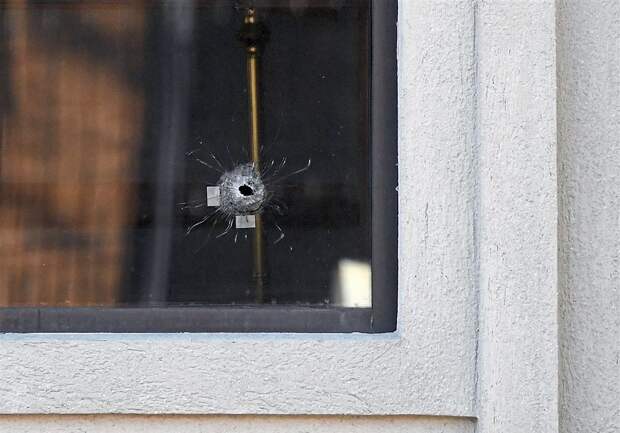 At least two shots were fired into the law office of Patrick Thomassey at 1940 James St, Monroeville PA early Saturday, March 23, 2019. Thomassey was the defense attorney for acquitted former East Pittsburgh police Officer Michael Rosfeld during his trial for shooting Antwon Rose II. No one was in the office at the time of the shooting.