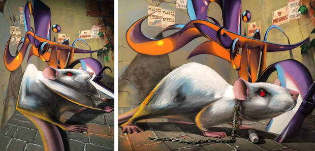 Картинки по запросу Уличный художник создает объемные граффити