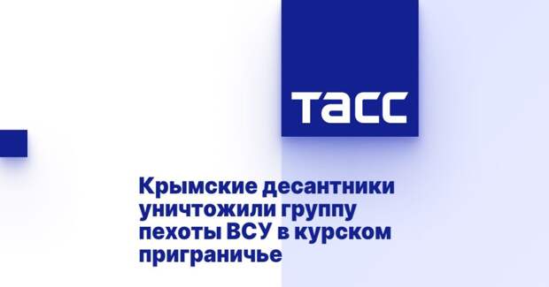 Крымские десантники уничтожили группу пехоты ВСУ в курском приграничье