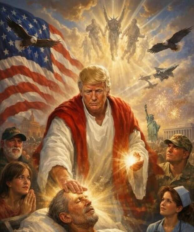 Иеромонах Макарий назвал злобным поступком публикацию фото Трампа в образе святого