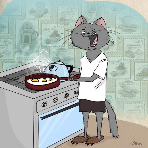 Зимнее утро  зима, комикс, утро