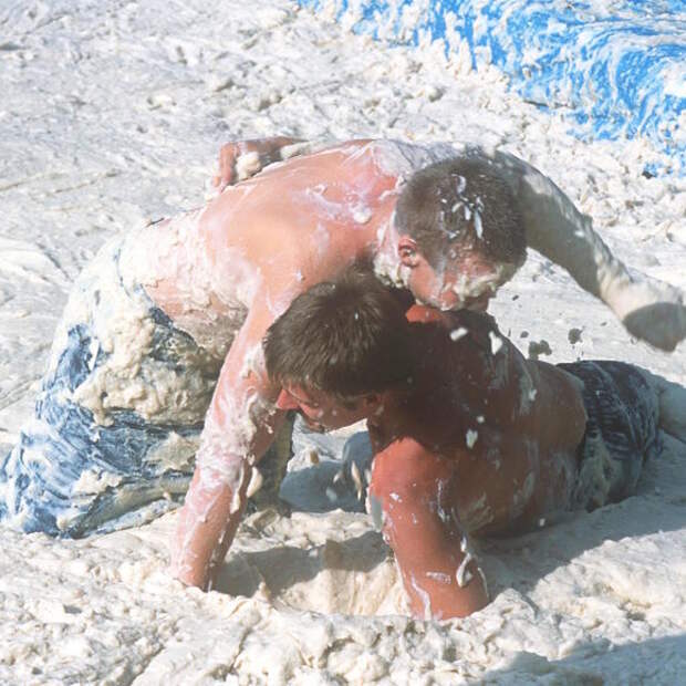 Wrestling at the Potato Days festival in Barnesville, Minnesota.