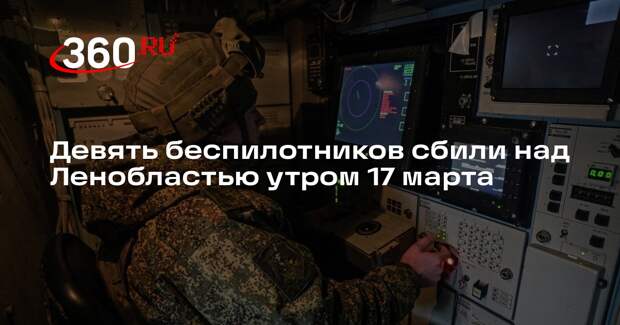 Девять беспилотников сбили над Ленобластью утром 17 марта